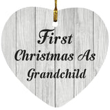 First Christmas As Grandchild - Heart Ornament F