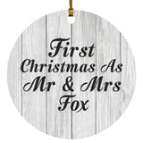 First Christmas As Mr & Mrs Fox - Circle Ornament F