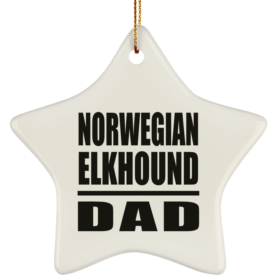 Norwegian Elkhound Dad - Star Ornament