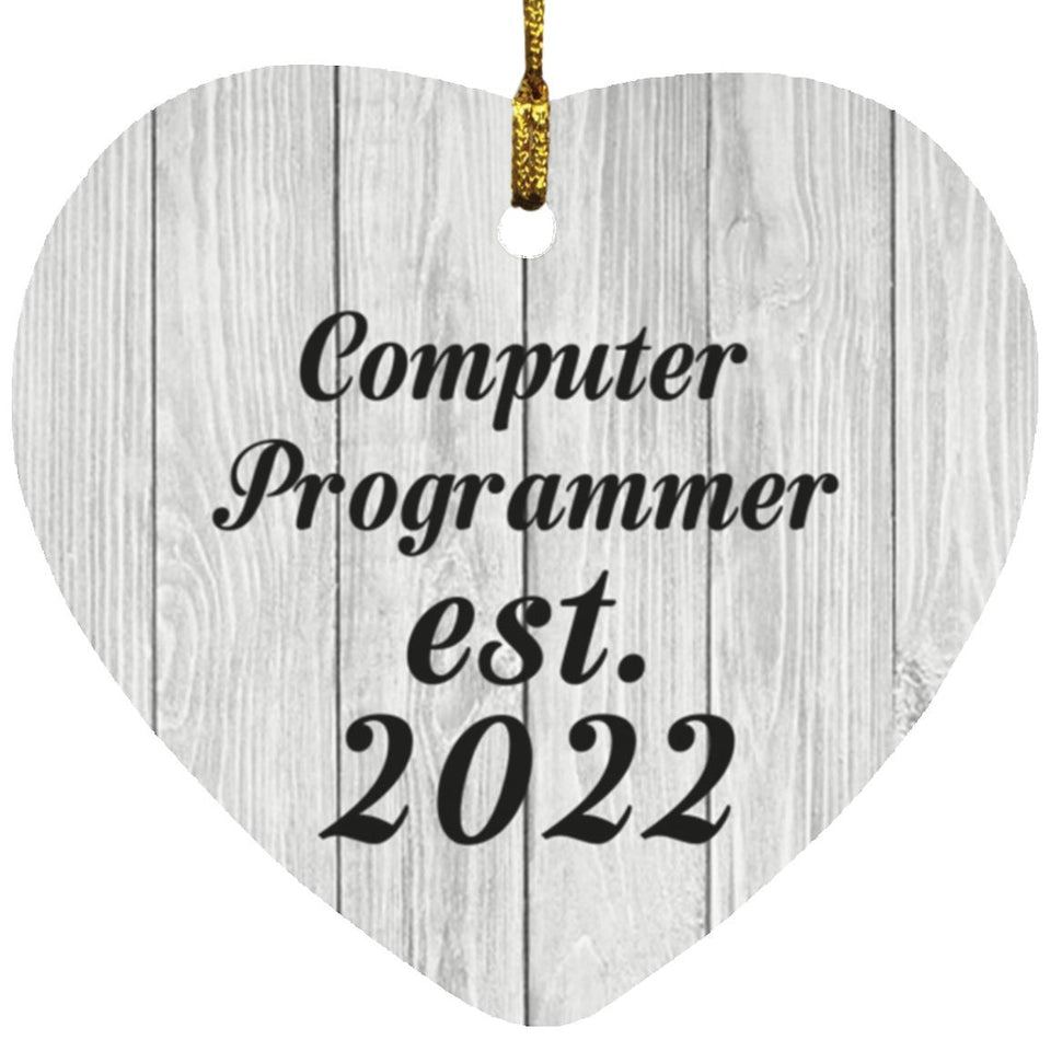 Computer Programmer Established Est. 2022 - Heart Ornament F