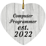 Computer Programmer Established Est. 2022 - Heart Ornament F