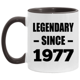 47th Birthday Legendary Since 1977 - 11oz Accent Mug Black