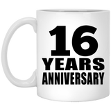 16th Anniversary 16 Years - 11 Oz Coffee Mug