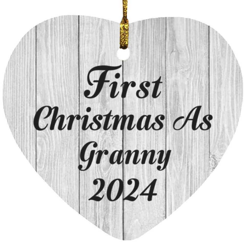 First Christmas As Granny 2024 - Heart Ornament F
