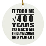 20th Birthday Took Square Root of 400 Years To Awesome - Circle Ornament