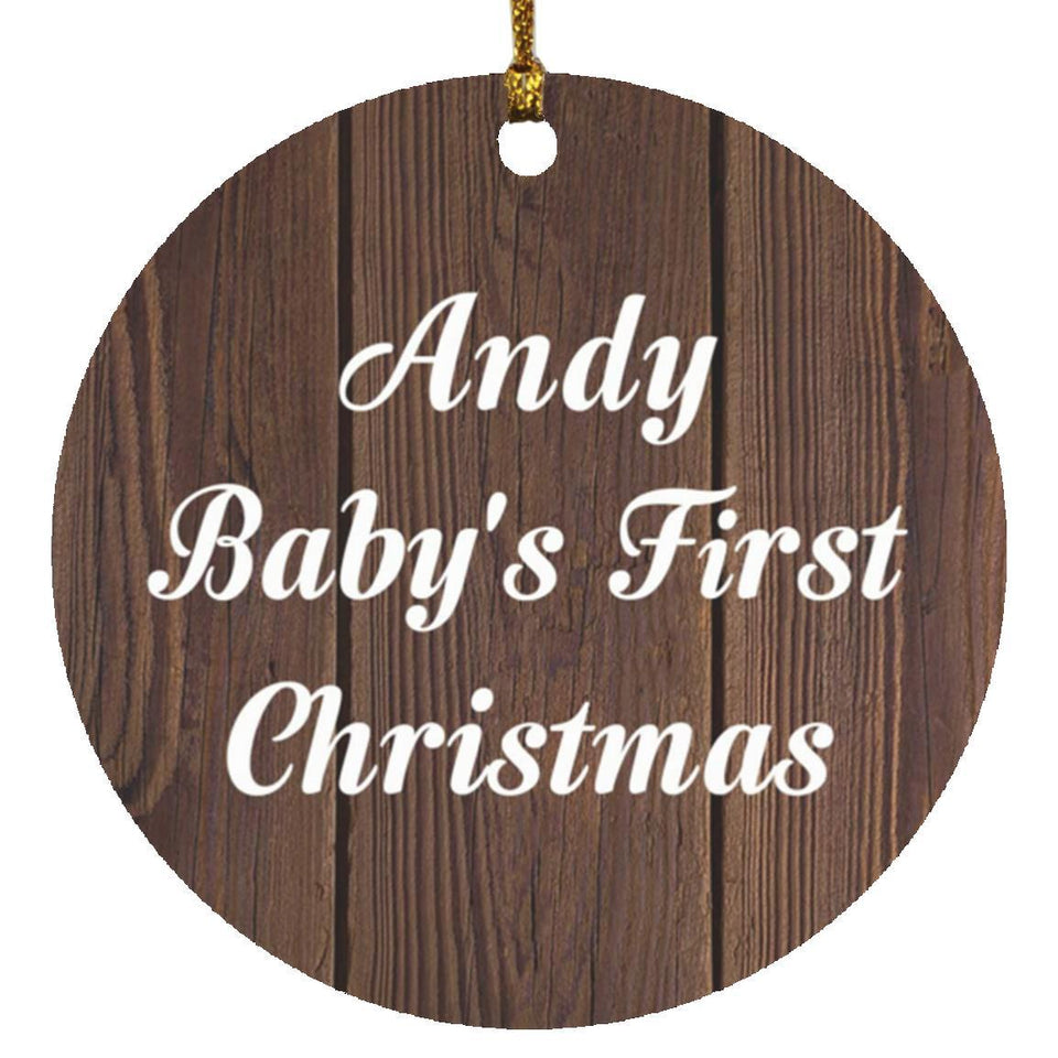 Andy Baby's First Christmas - Circle Ornament D