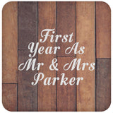 First Year As Mr & Mrs Parker - Drink Coaster E
