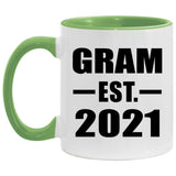 Gram Established EST. 2021 - 11oz Accent Mug Green
