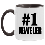 Number One #1 Jeweler - 11oz Accent Mug Black