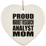 Proud Market Research Analyst Mom - Heart Ornament