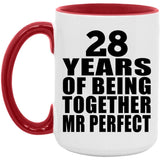 28th Anniversary 28 Years Of Being Mr Perfect - 15oz Accent Mug Red