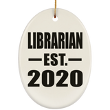 Librarian Established EST. 2020 - Oval Ornament