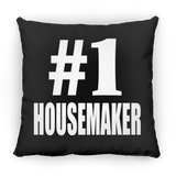 Number One #1 Housemaker - Throw Pillow Black