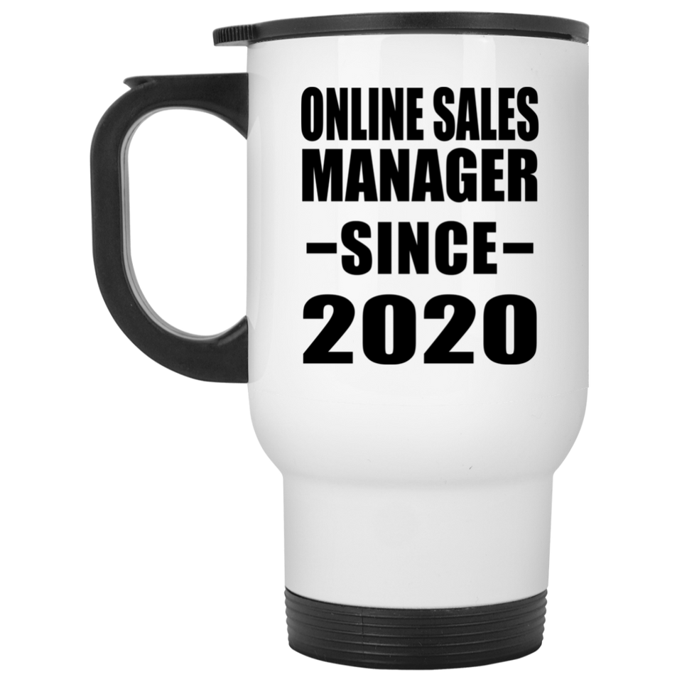 Online Sales Manager Since 2020 - White Travel Mug