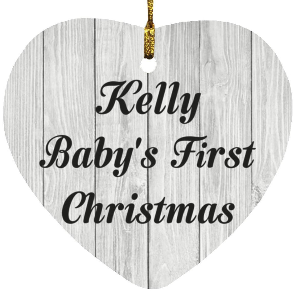 Kelly Baby's First Christmas - Heart Ornament F