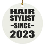 Hair Stylist Since 2023 - Circle Ornament