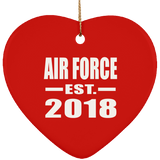 Air Force Established EST. 2018 - Heart Ornament
