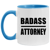 Badass Attorney - 11oz Accent Mug Blue
