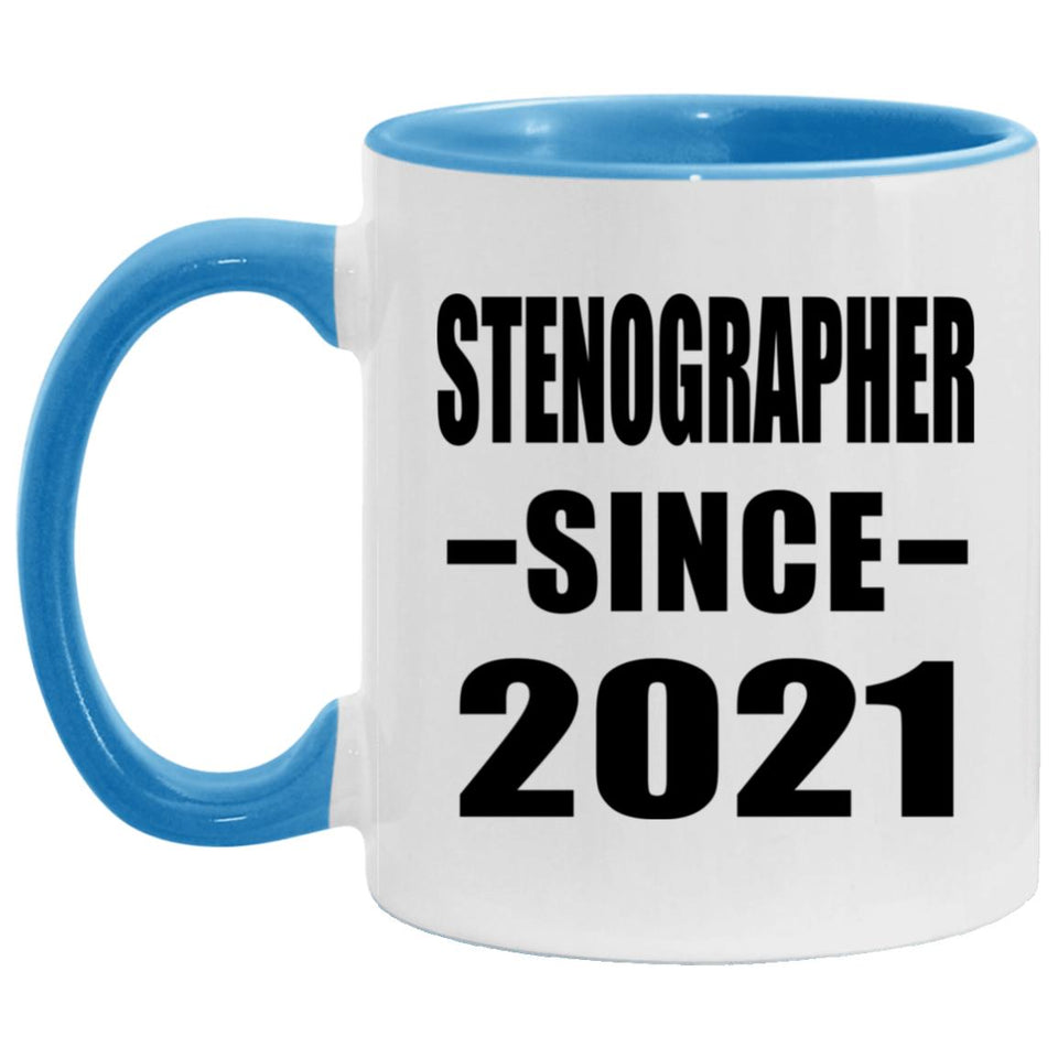 Stenographer Since 2021 - 11oz Accent Mug Blue