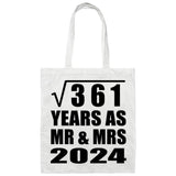19th Anniversary Square Root of 361 Years As Mr & Mrs 2024 - Tote Bag White