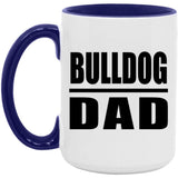 Bulldog Dad - 15oz Accent Mug Purple