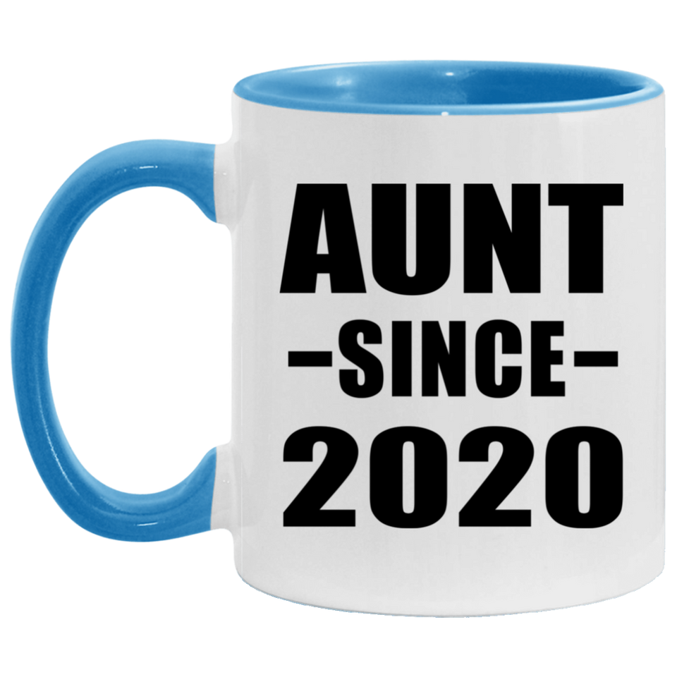 Aunt Since 2020 - 11oz Accent Mug Blue