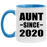 Aunt Since 2020 - 11oz Accent Mug Blue
