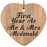 First Year As Mr & Mrs Mcdonald - Heart Ornament C