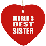 World's Best Sister - Heart Ornament