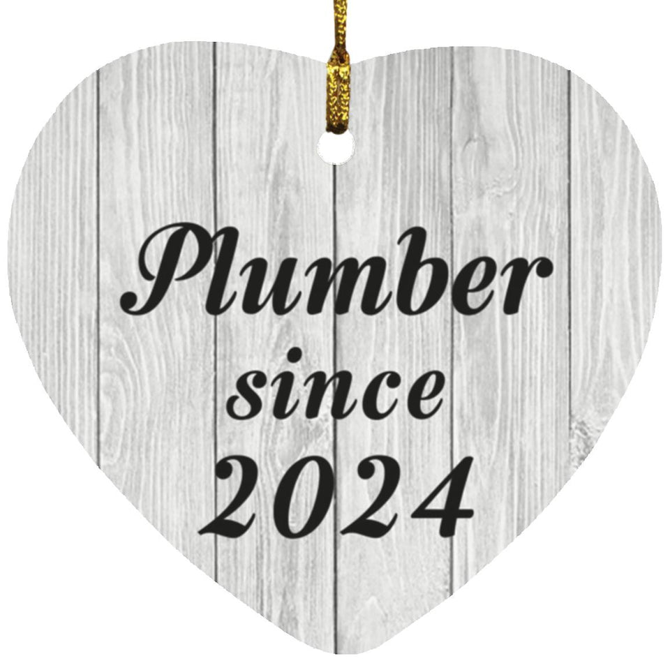 Plumber Since 2024 - Heart Ornament F
