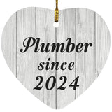 Plumber Since 2024 - Heart Ornament F