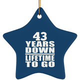 43rd Anniversary 43 Years Down Lifetime To Go - Star Ornament