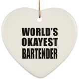 World's Okayest Bartender - Heart Ornament