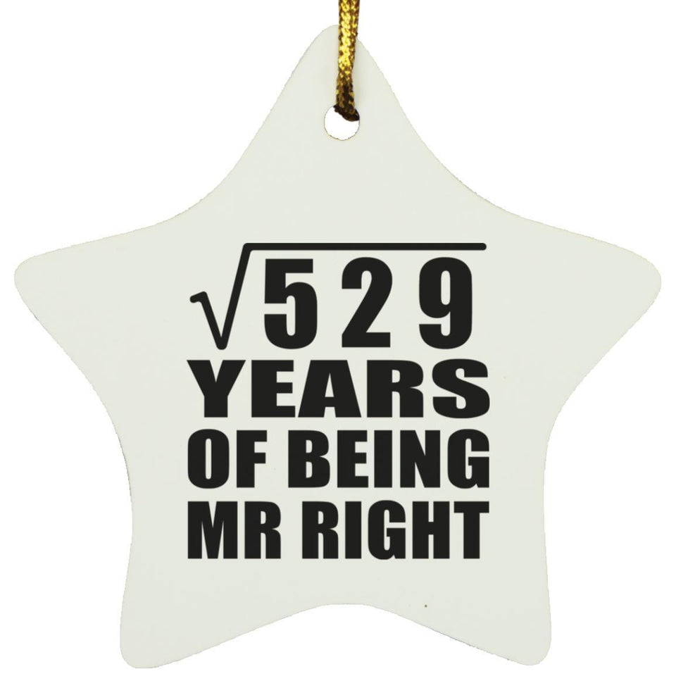 23rd Anniversary Square Root of 529 Years of Being Mr Right - Star Ornament