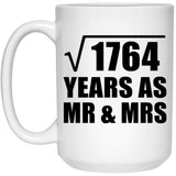 42nd Anniversary Square Root of 1764 Years As Mr & Mrs - 15oz Coffee Mug