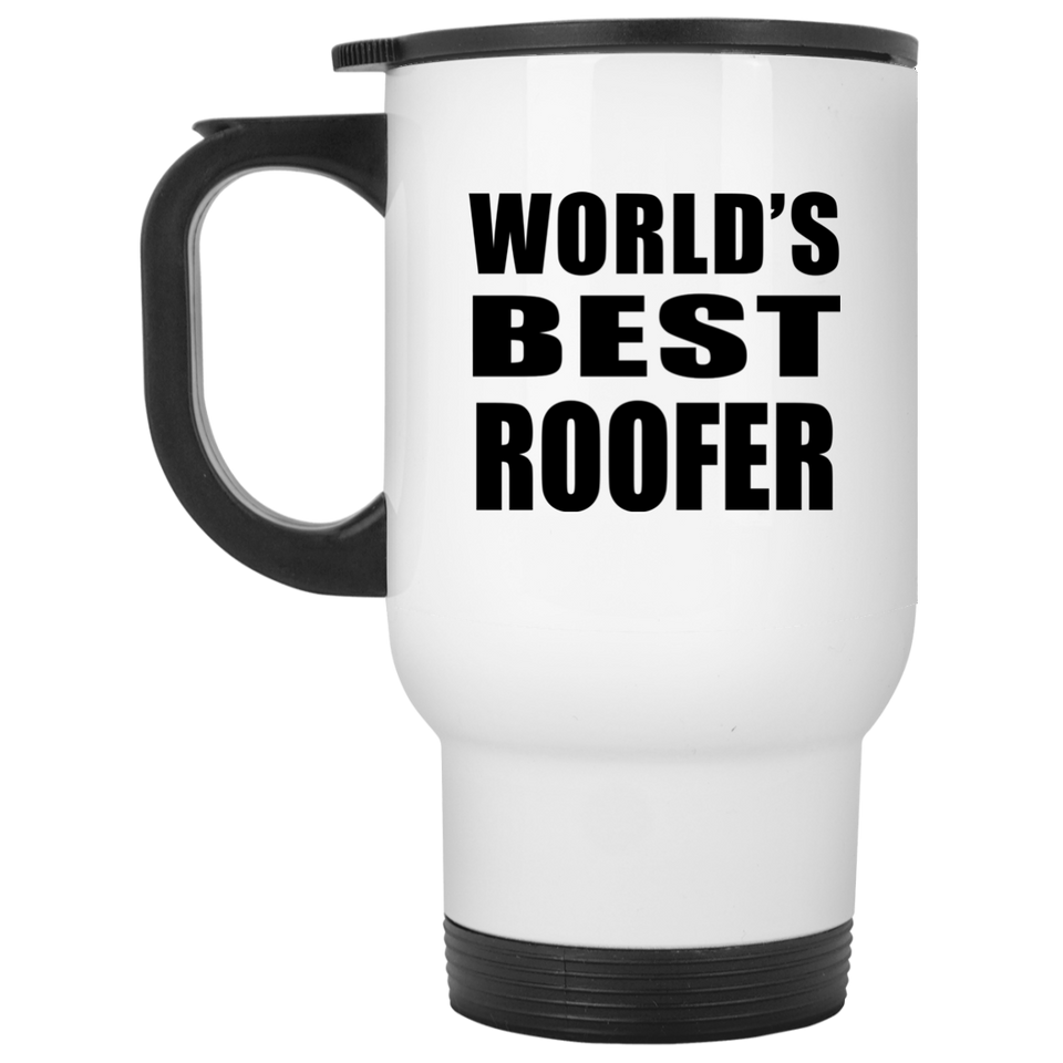 World's Best Roofer - White Travel Mug