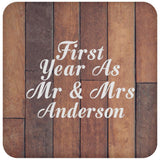 First Year As Mr & Mrs Anderson - Drink Coaster E