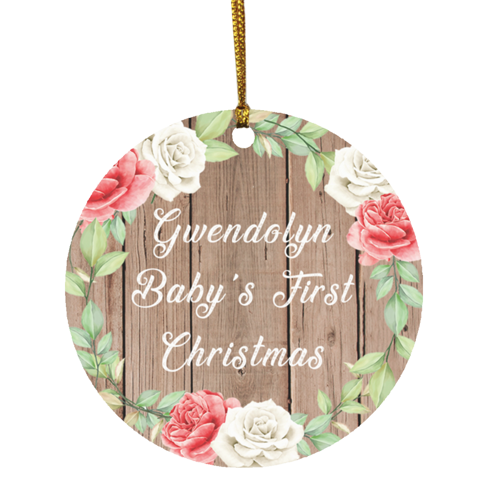 Gwendolyn Baby's First Christmas - Circle Ornament B