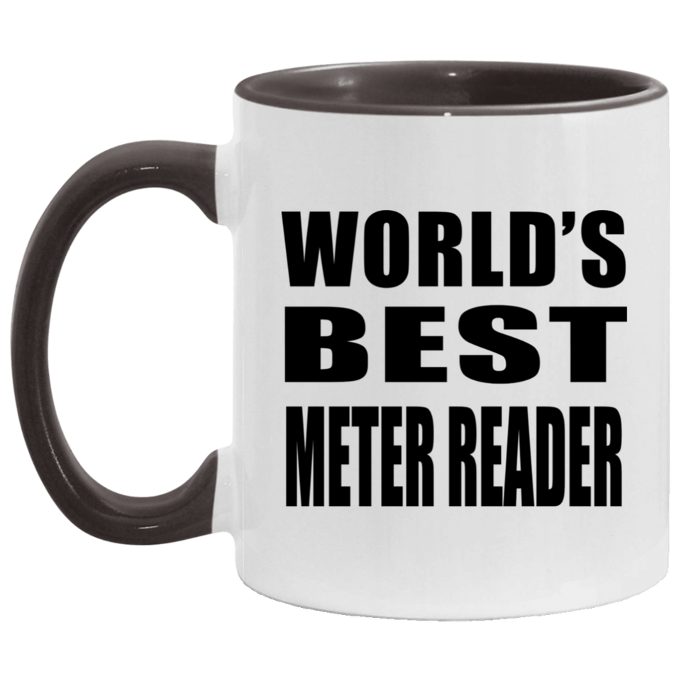 World's Best Meter Reader - 11oz Accent Mug Black