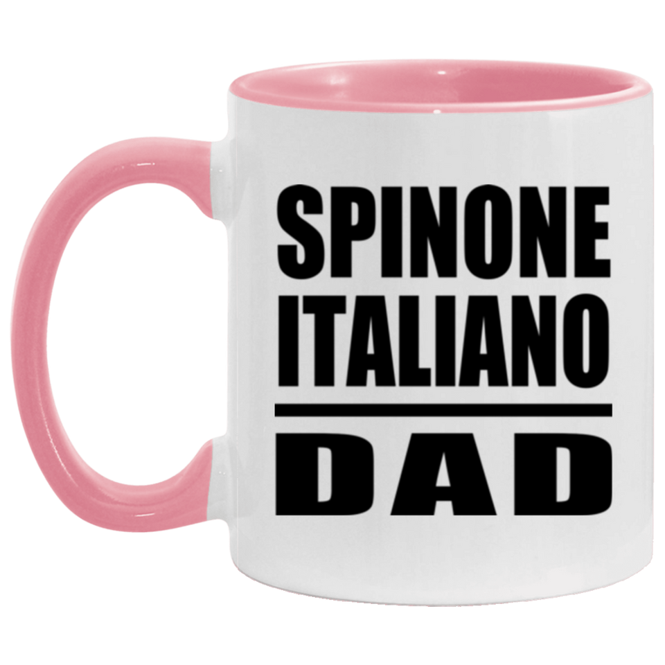 Spinone Italiano Dad - 11oz Accent Mug Pink