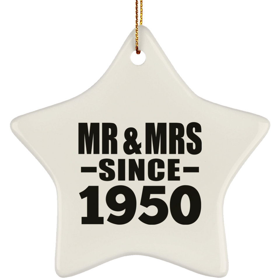 74th Anniversary Mr & Mrs Since 1950 - Star Ornament
