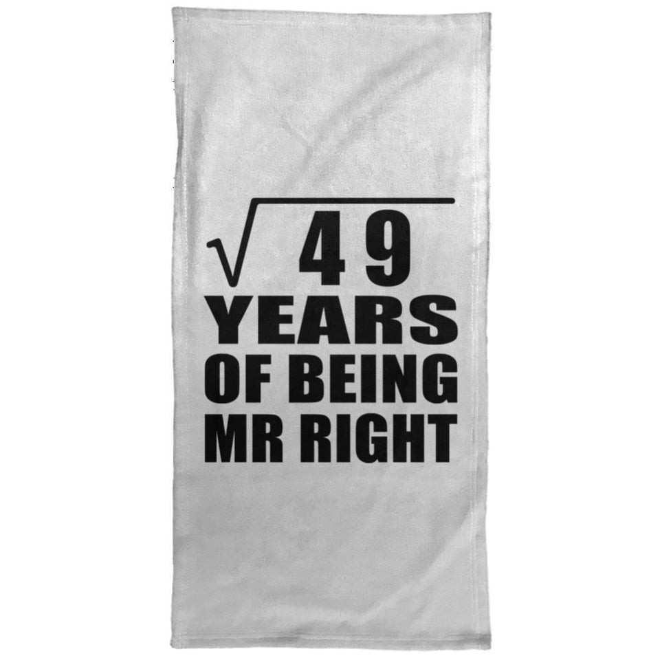 7th Anniversary Square Root of 49 Years of Being Mr Right - Hand Towel