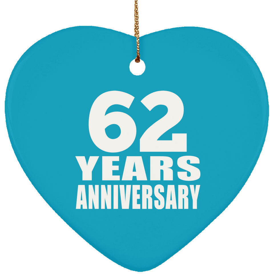 62nd Anniversary 62 Years - Heart Ornament