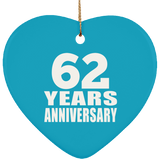 62nd Anniversary 62 Years - Heart Ornament