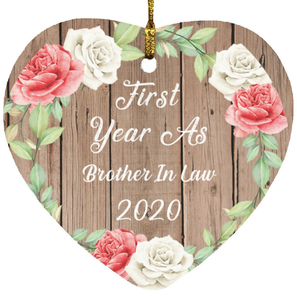 First Year As Brother In Law 2020 - Heart Ornament B