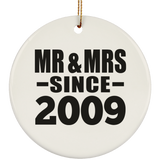 15th Anniversary Mr & Mrs Since 2009 - Circle Ornament