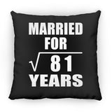 9th Anniversary Married For Square Root of 81 Years - Throw Pillow Black