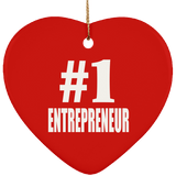 Number One #1 Entrepreneur - Heart Ornament