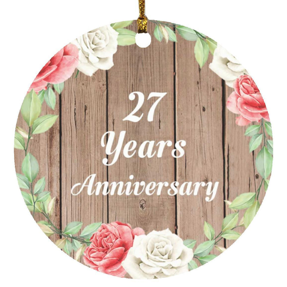27th Anniversary 27 Years Anniversary - Circle Ornament B