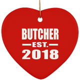 Butcher Established EST. 2018 - Heart Ornament